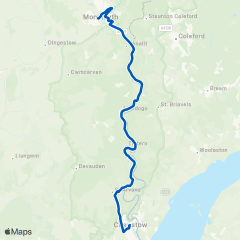 Newport Bus Monmouth Bus Sta Stand 2 - Chepstow Bus Sta Stand 1 map
