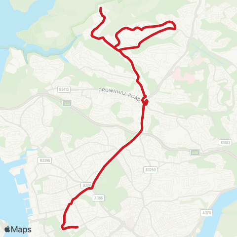 Plymouth Citybus Cunningham Rd - Stoke Damerel Parish Church map