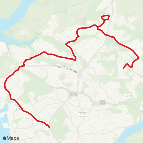 Plymouth Citybus Milehouse Alma Rd - Estover Com College map