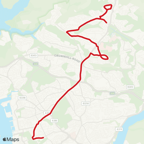 Plymouth Citybus Paradise Road Dhs Boys - Southway Lane map