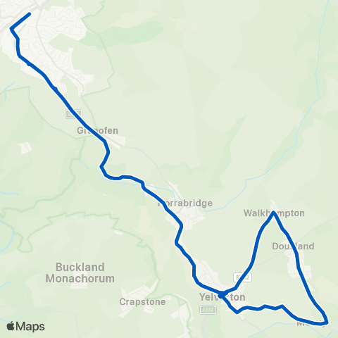 Oakleys Coaches Yelverton Roundabout - Yelverton Roundabout map