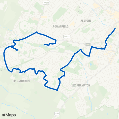 Pulhams Coaches Royal Well Bus Station - Notgrove Close map