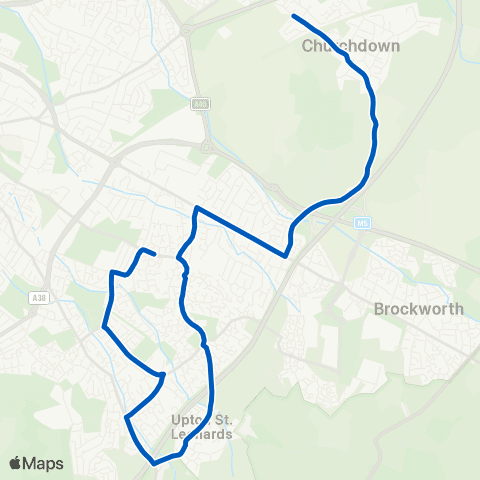 Pulhams Coaches Winston Road - Coney Hill Road map