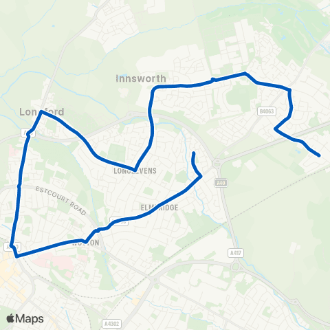 Pulhams Coaches Winston Road - Imjin Barracks map