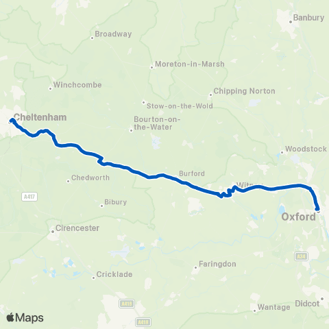 Pulhams Coaches Gloucester Green Bus Sta - Royal Well Bus Sta map