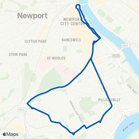 Newport Bus Friars Walk 13 - Friars Walk 13 map