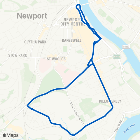 Newport Bus Friars Walk 13 - Friars Walk 13 map