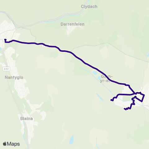 Phil Anslow Travel Coity Terrace - Brynmawr Bus Sta Stand 4 map