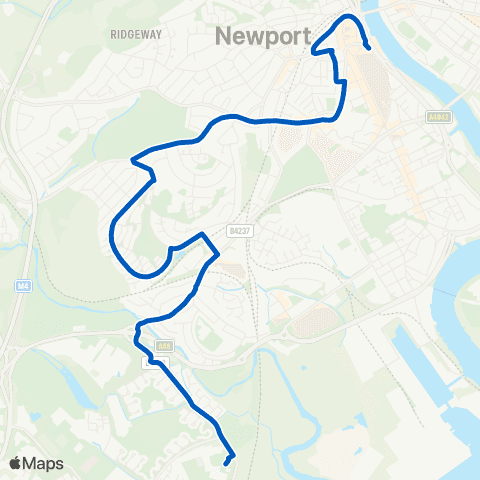 Newport Bus Friars Walk 12 - The John Frost School map