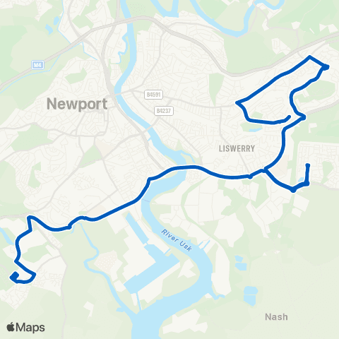 Newport Bus Penkin Hill S - St Joseph`s RC HS map