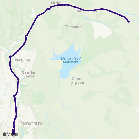 Phil Anslow Travel Cwmbran Bus Sta Stand A - Usk Coll Grounds map