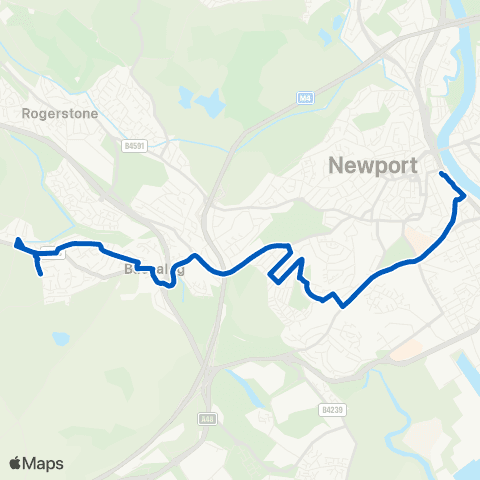Newport Bus Clearwell Court - Friars Walk 12 map