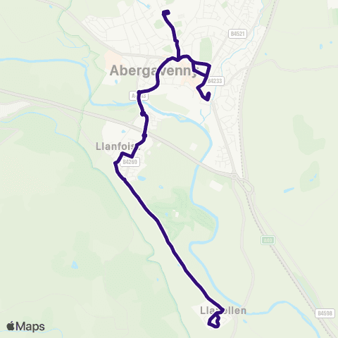 Phil Anslow Travel Abergavenny Bus Sta Stand 1 - Abergavenny Bus Sta Stand 1 map