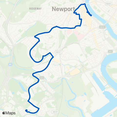 Newport Bus Friars Walk 10 - St Joseph`s RC HS map