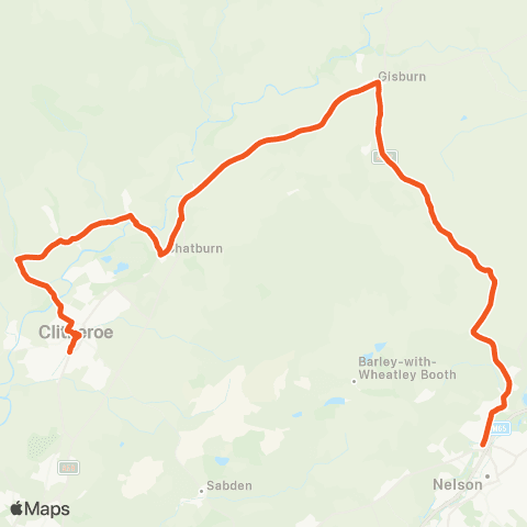 The Burnley Bus Company Nelson and Colne College - Greenacre St map
