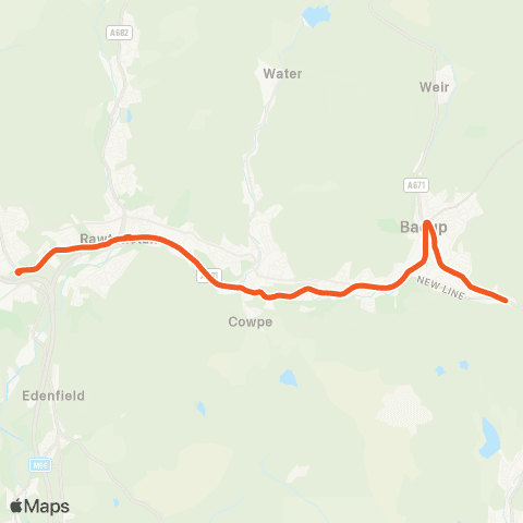 The Burnley Bus Company All Saints Rchs - New Line Top map