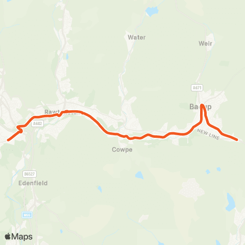 The Burnley Bus Company Haslingden High School - New Line Top map
