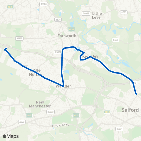 Tyrers Coaches Little Hulton Precinct - Mossfield Road map