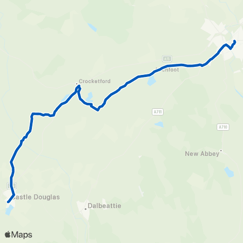 McCall's Coaches Carlingwark St - Dumfries Railway Sta map
