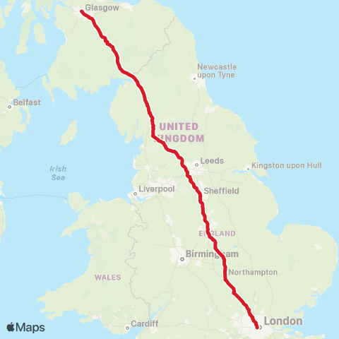 National Express Buchanan Bus Sta - London Victoria Coach Sta Arrivals map