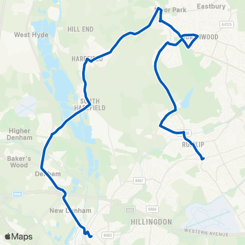 Metroline Travel Uxbridge Station - Ruislip map