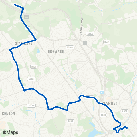Metroline Travel Tesco Brent Cross - Roundabout map