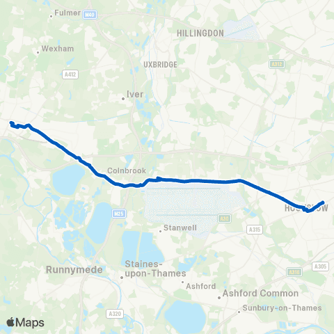 Metroline Travel School Rd (Tw3) - Wellington St Stop H map