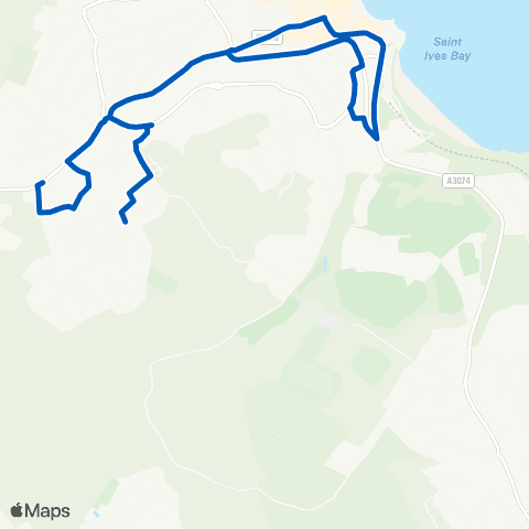 St Ives Minibus Services Tesco - Porthia Road map