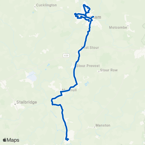 South West Coaches Gillingham Station - Car Park map