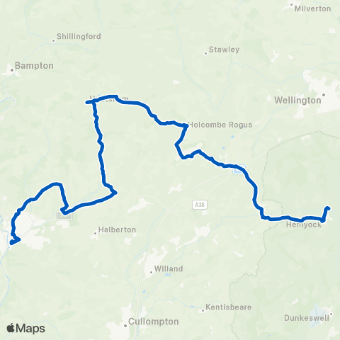 Redwoods Travel Lower Millhayes - Bus Station map