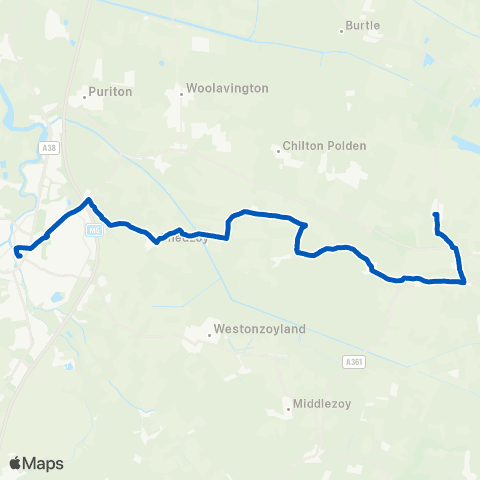 Somerset Council Bus Station - Shapwick Church map