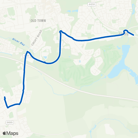Swindon's Bus Company Sun Inn - Ridgeway School map