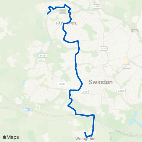 Swindon's Bus Company Ridgeway School - Garsington Drive map
