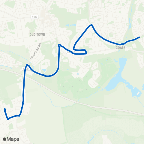 Swindon's Bus Company Ridgeway School - Snodshill Roundabout map