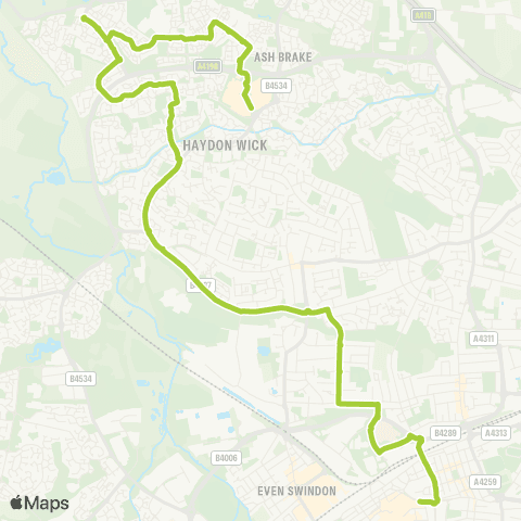 Swindon's Bus Company Fleming Way - Garsington Drive map