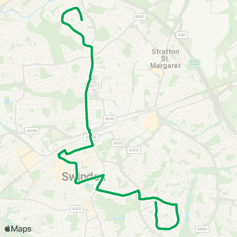 Swindon's Bus Company Leighton Avenue - Deers Leap map