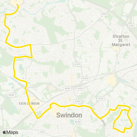 Swindon's Bus Company Orbital Shopping Park - Kenton Close map