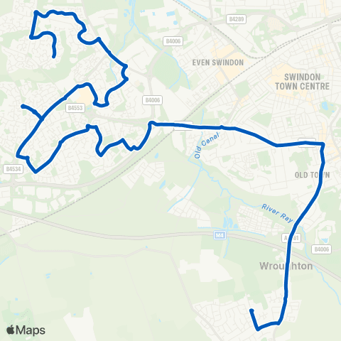 Swindon's Bus Company Ridgeway School - Orkney Close map