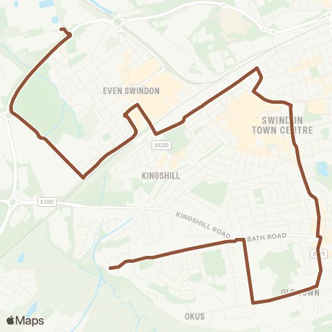 Swindon's Bus Company St Helens View - B / Q map