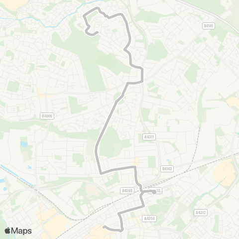 Swindon's Bus Company Fleming Way - Downton Road map