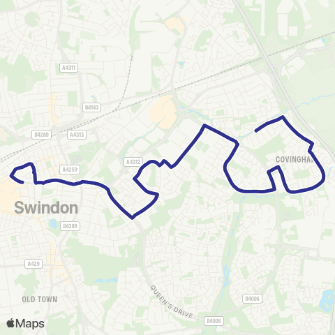 Swindon's Bus Company Ravenscroft - Fleming Way map