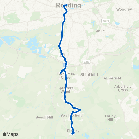 Reading Buses The Bull - St Marys Butts map