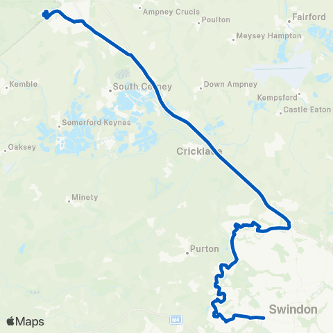 Swindon's Bus Company The Runner - Coll Grounds (Scholars / Staff ONLY) map
