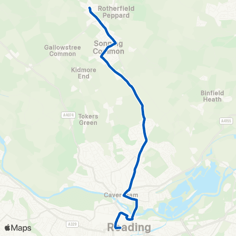 Reading Buses The Unicorn - Friar Street map