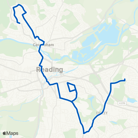Reading Buses St Andrews Church - Bulmershe Sports Ctr map