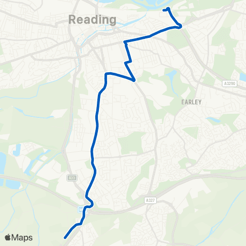 Reading Buses Mereoak Lane / P&R - Thames Valley P&R map