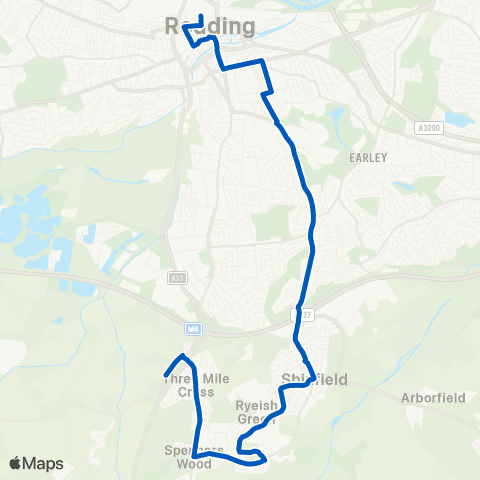 Reading Buses Mereoak Lane / Park & Ride - Station Rd map