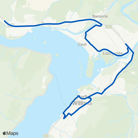 Shiel Buses Lochaber HS - Terminus map