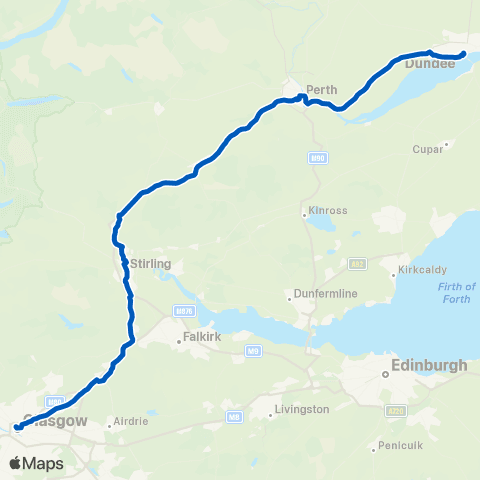 Scottish Citylink Seagate Bus Sta - Buchanan Bus Sta map