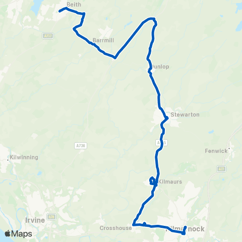 Shuttle Buses Strand - Kilmarnock Bus Station map